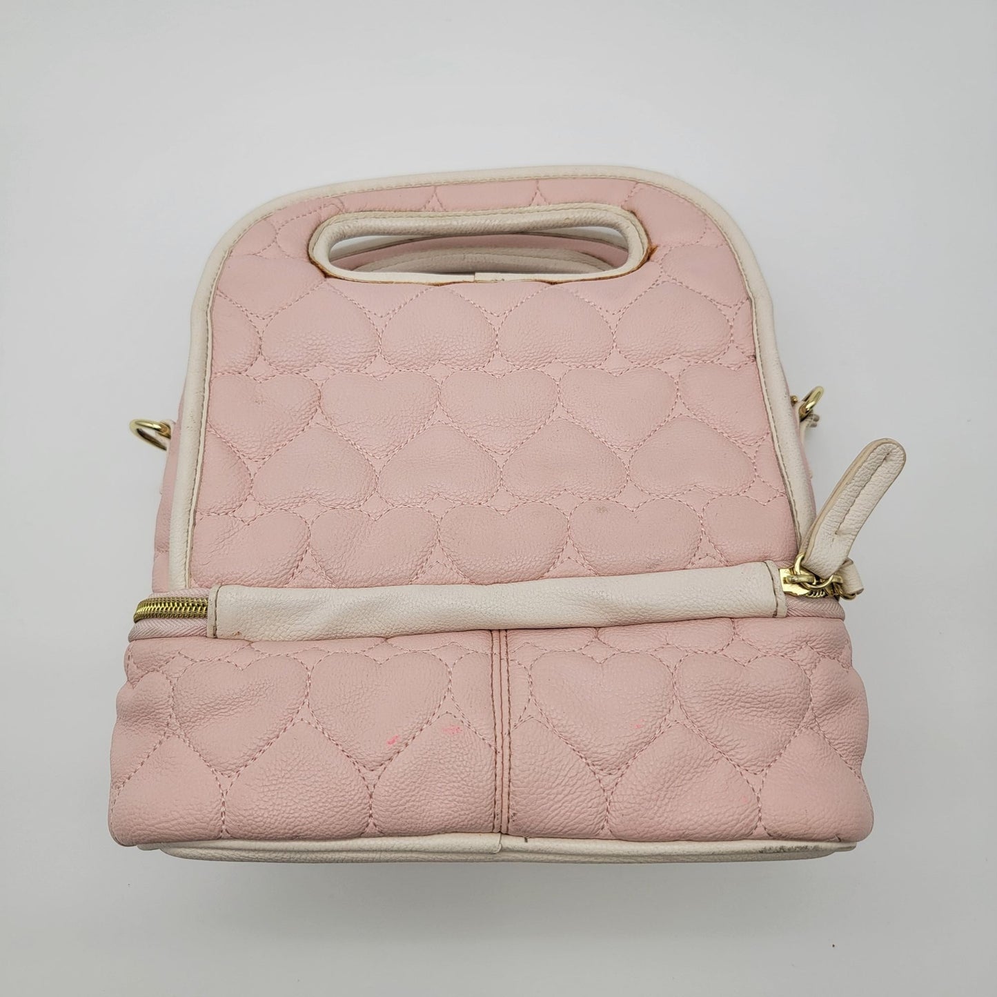 Betsey Johnson Pink Quilted Heart Insulated Lunch Tote Bag