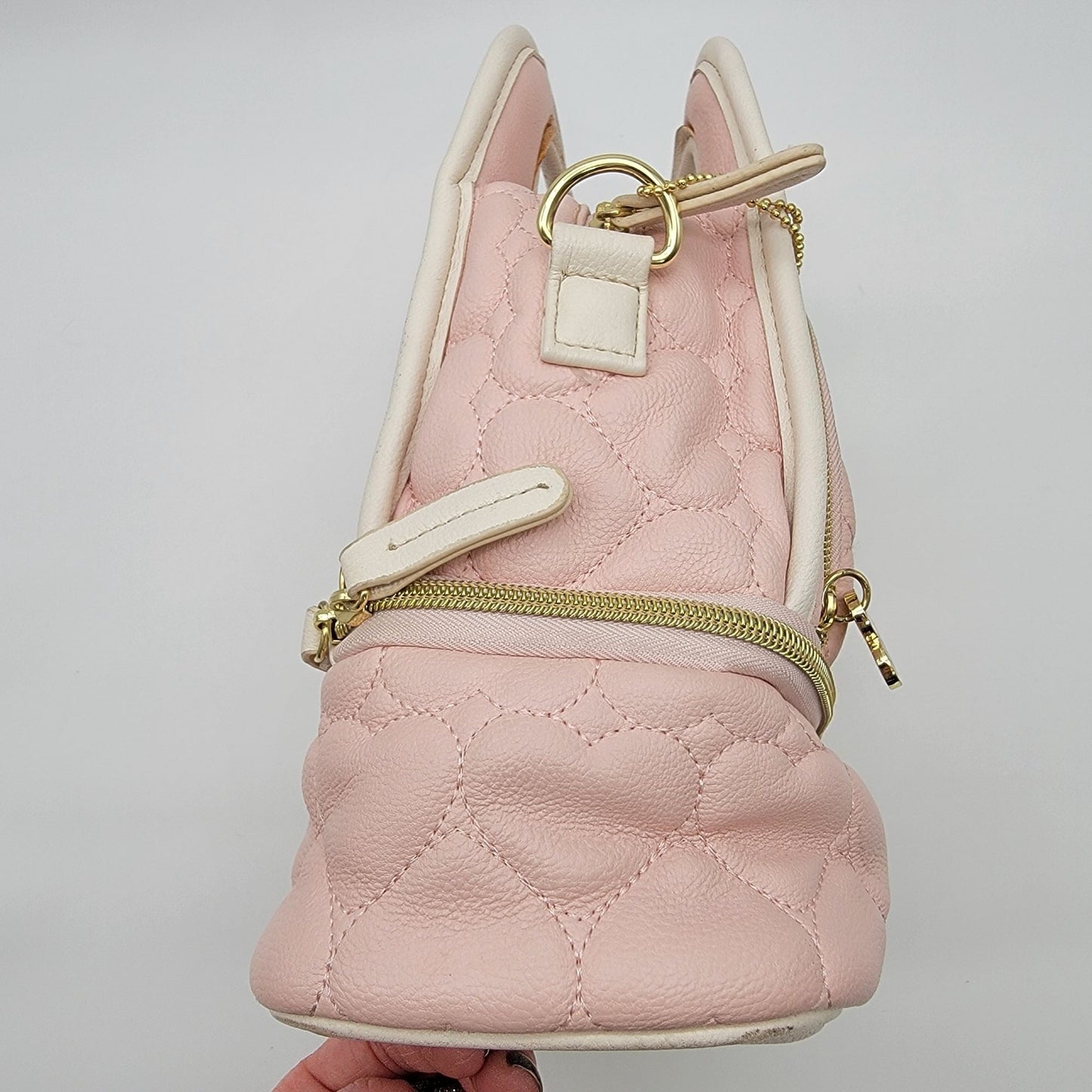 Betsey Johnson Pink Quilted Heart Insulated Lunch Tote Bag