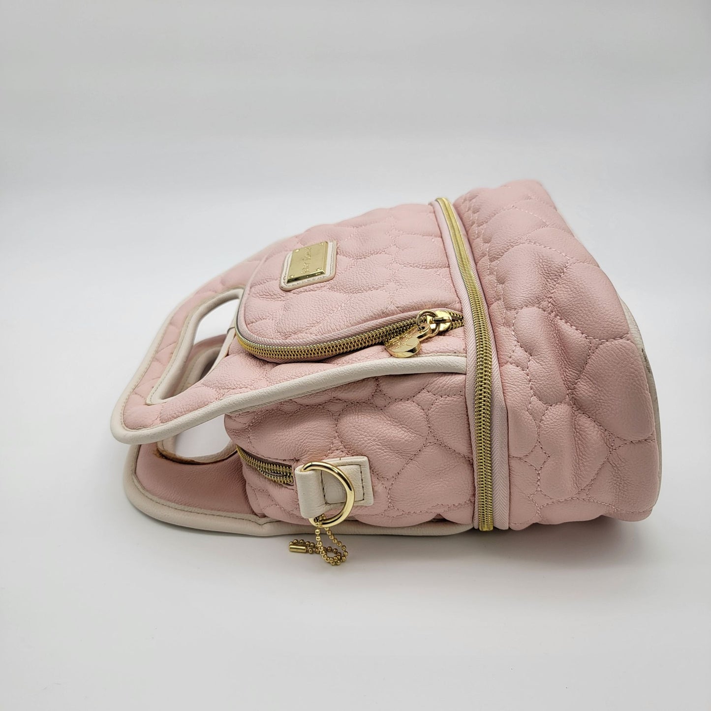 Betsey Johnson Pink Quilted Heart Insulated Lunch Tote Bag