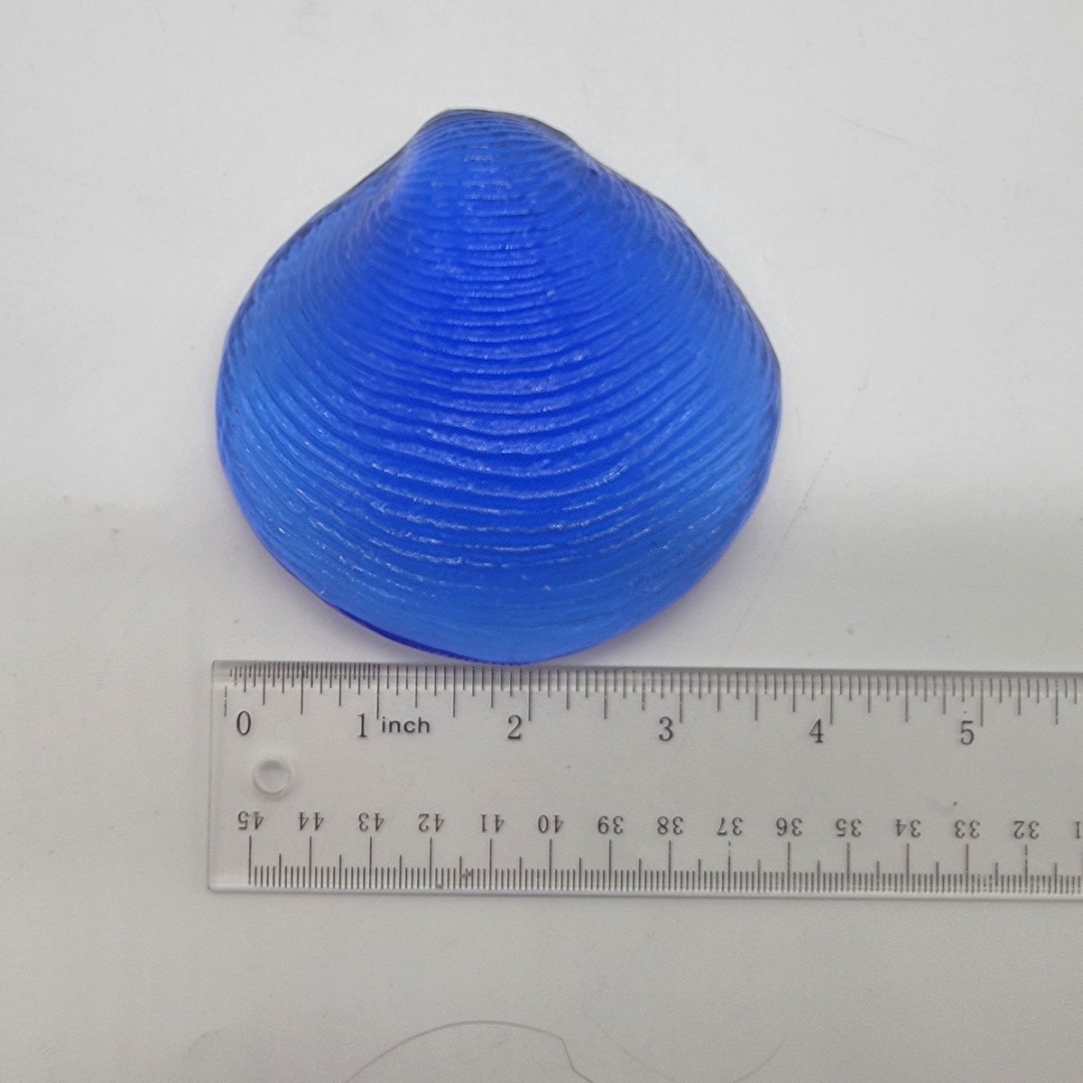 Vintage Cobalt Blue Glass Clam Shell Paperweight