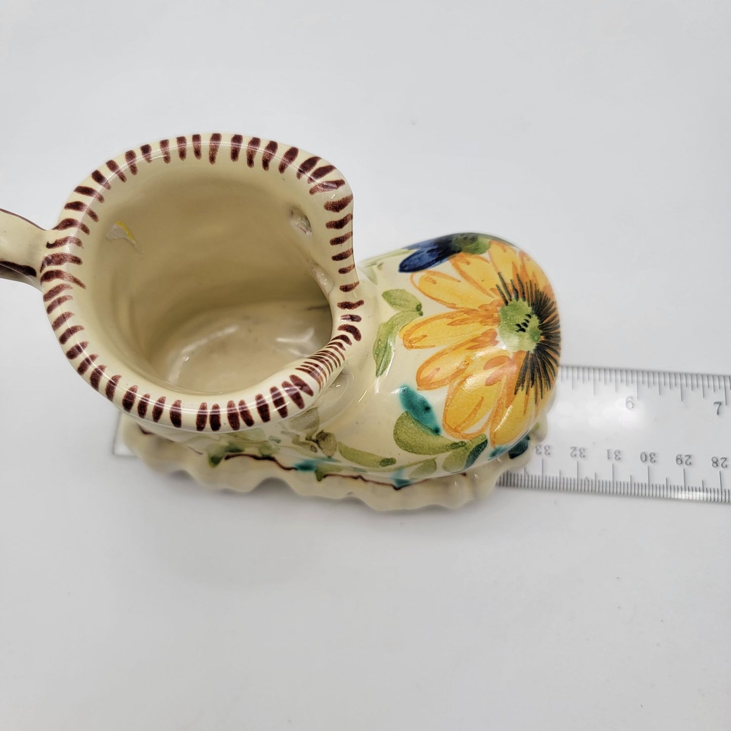 Vintage Italian  Boot Planter Hand-Painted Floral Design