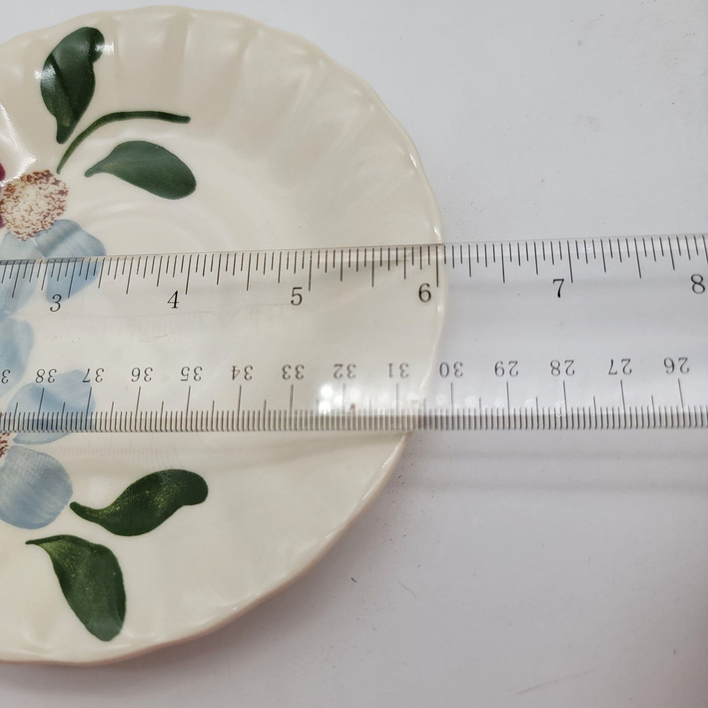 Blue Ridge Pottery Floral Teacup & Saucer Set Of 4 Hand-Painted