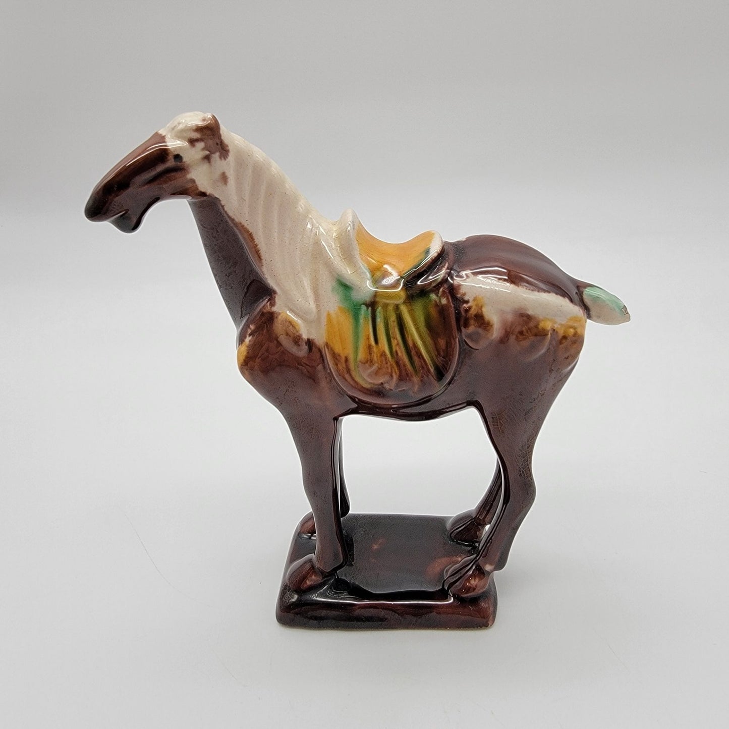 Tang Dynasty Repro Sancai Glazed War Horse Figurine