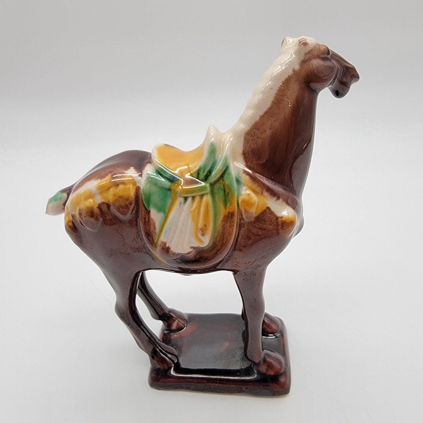 Tang Dynasty Repro Sancai Glazed War Horse Figurine