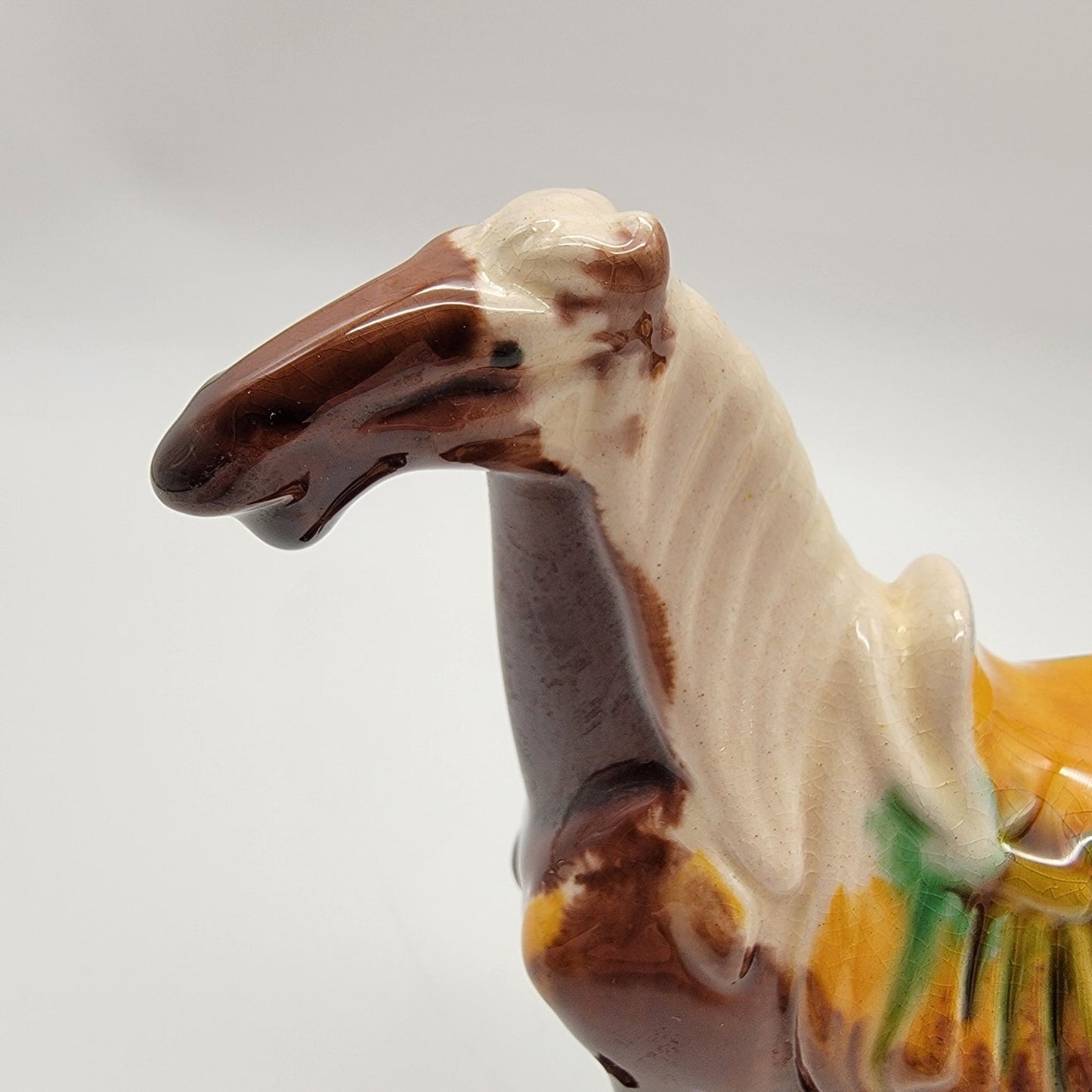 Tang Dynasty Repro Sancai Glazed War Horse Figurine