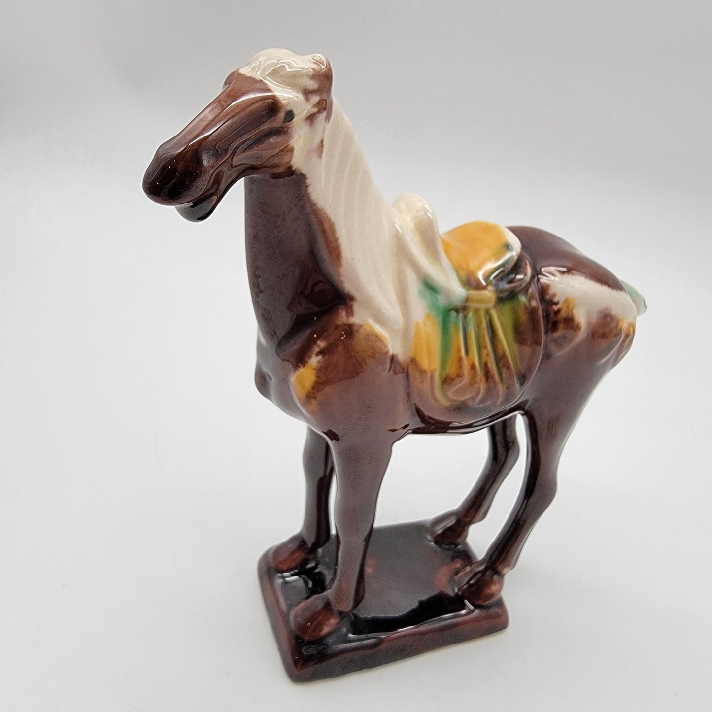 Tang Dynasty Repro Sancai Glazed War Horse Figurine