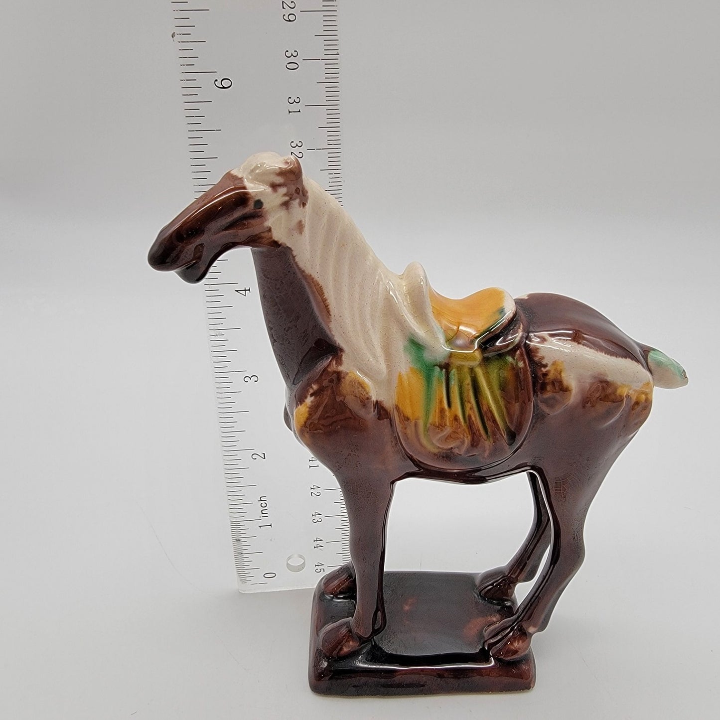 Tang Dynasty Repro Sancai Glazed War Horse Figurine