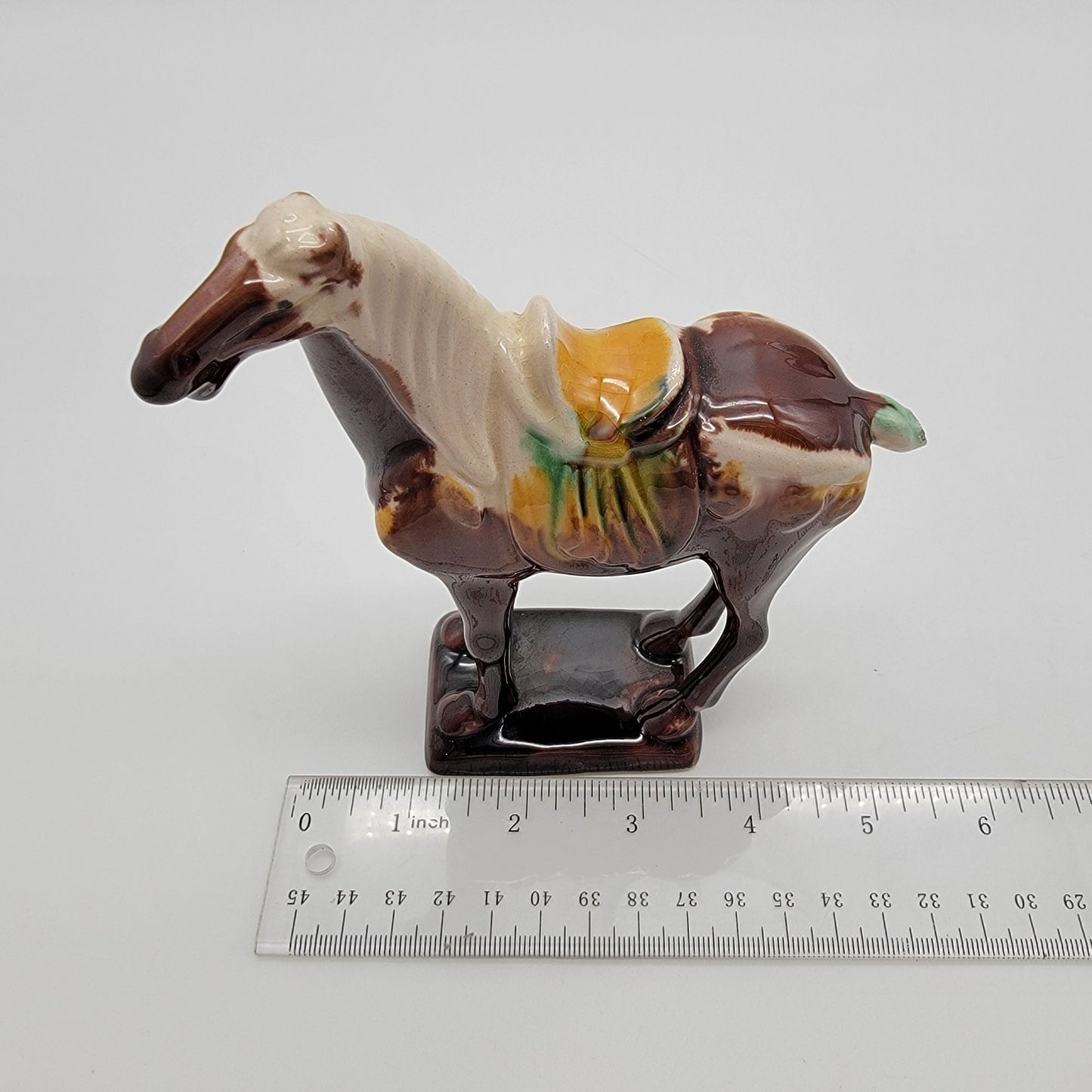 Tang Dynasty Repro Sancai Glazed War Horse Figurine