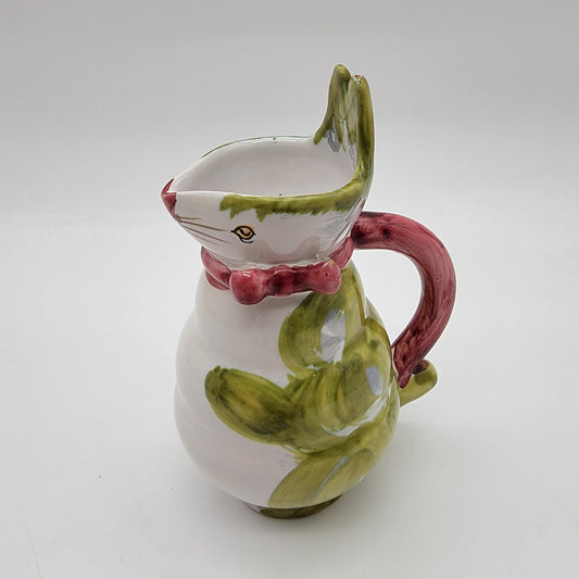 Vintage MBD Italian Majolica Pottery Rabbit Creamer Pitcher