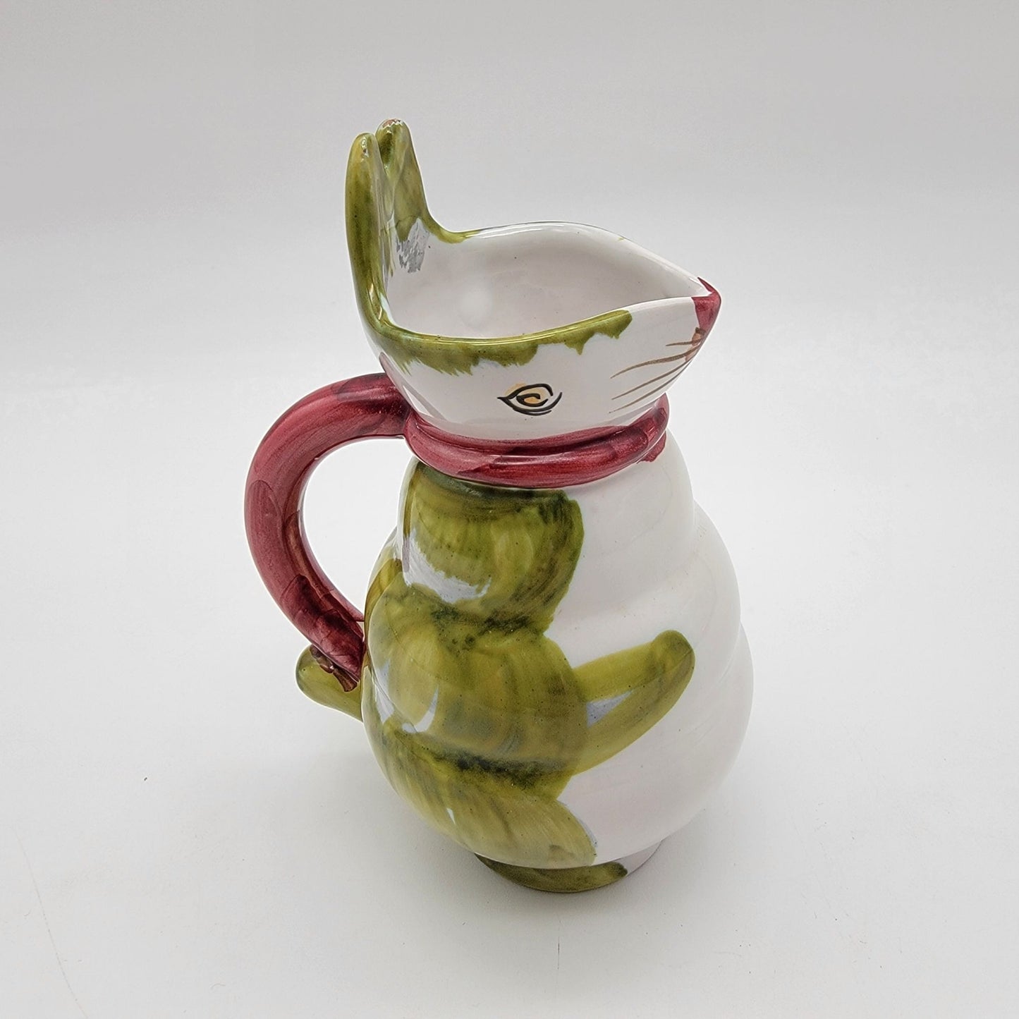 Vintage MBD Italian Majolica Pottery Rabbit Creamer Pitcher