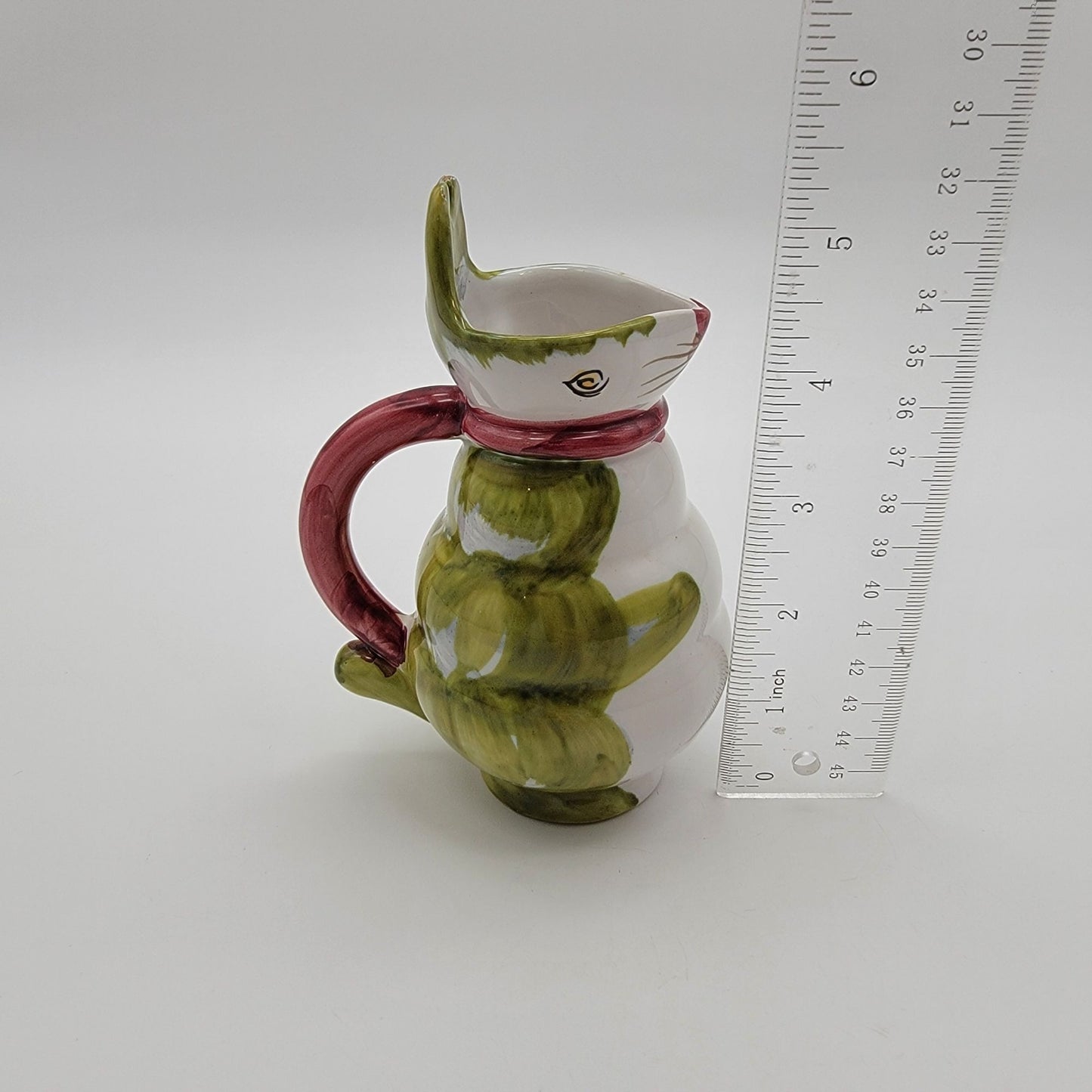 Vintage MBD Italian Majolica Pottery Rabbit Creamer Pitcher