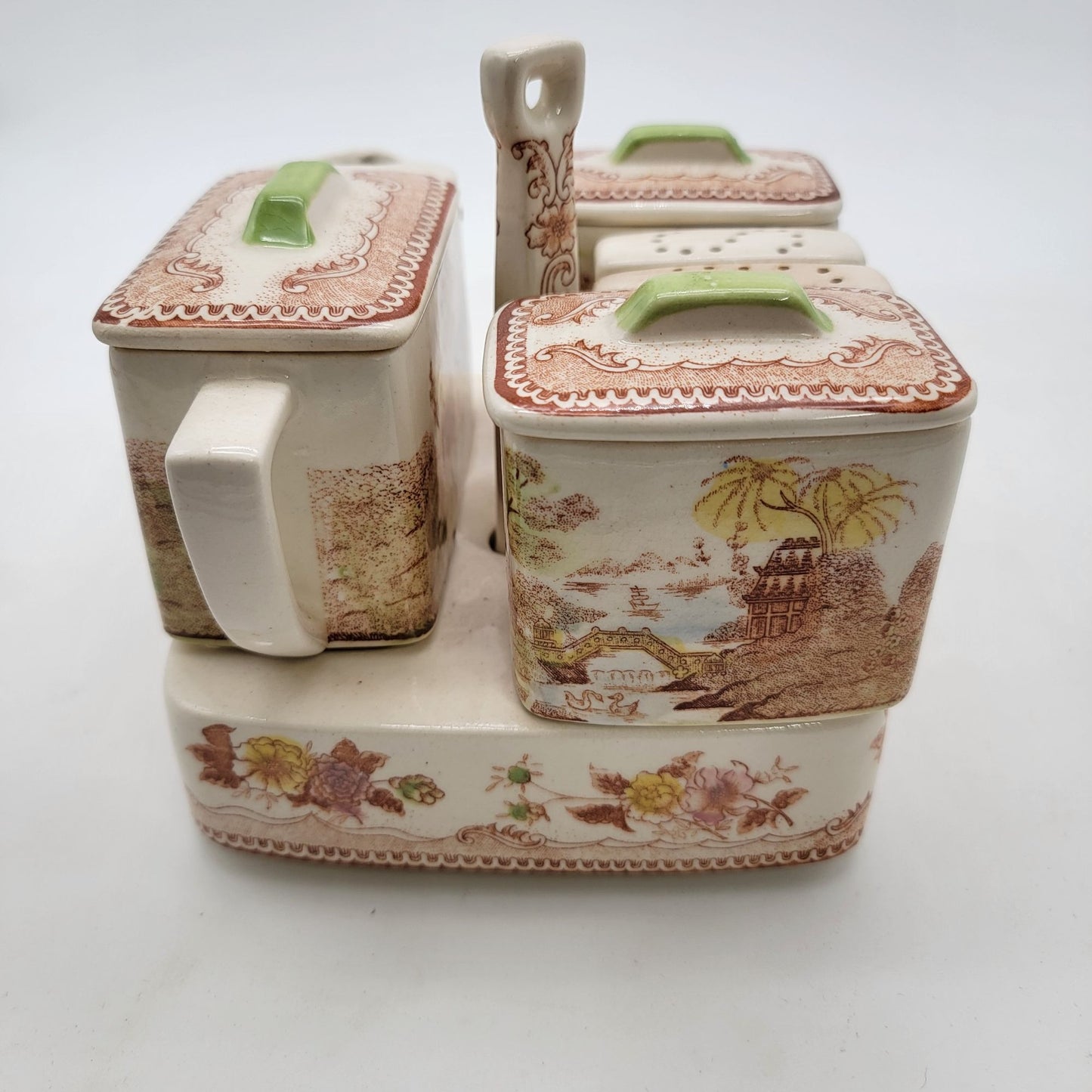 Vintage Brown & Ritchie Oriental Garden Condiment Set