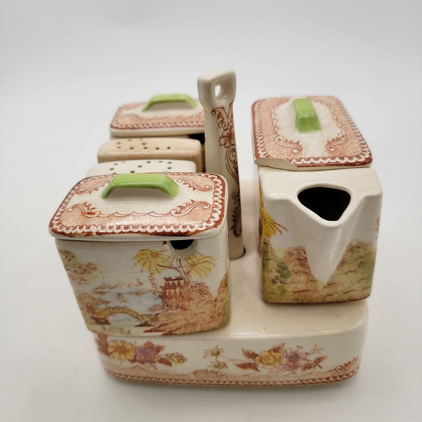 Vintage Brown & Ritchie Oriental Garden Condiment Set