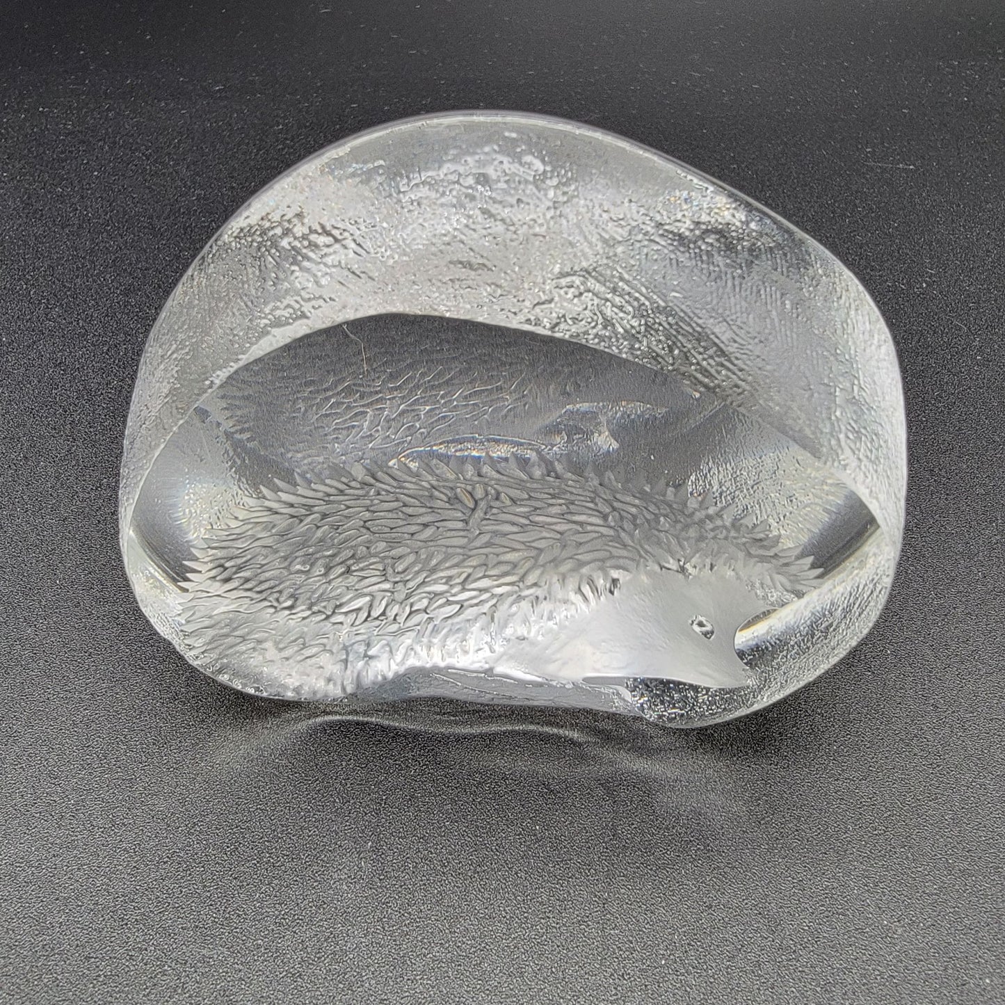 Mats Jonasson Crystal Hedgehog Paperweight Signed MJ Sweden 2066