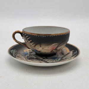Vintage Japanese Dragonware Moriage Teacup & Saucer