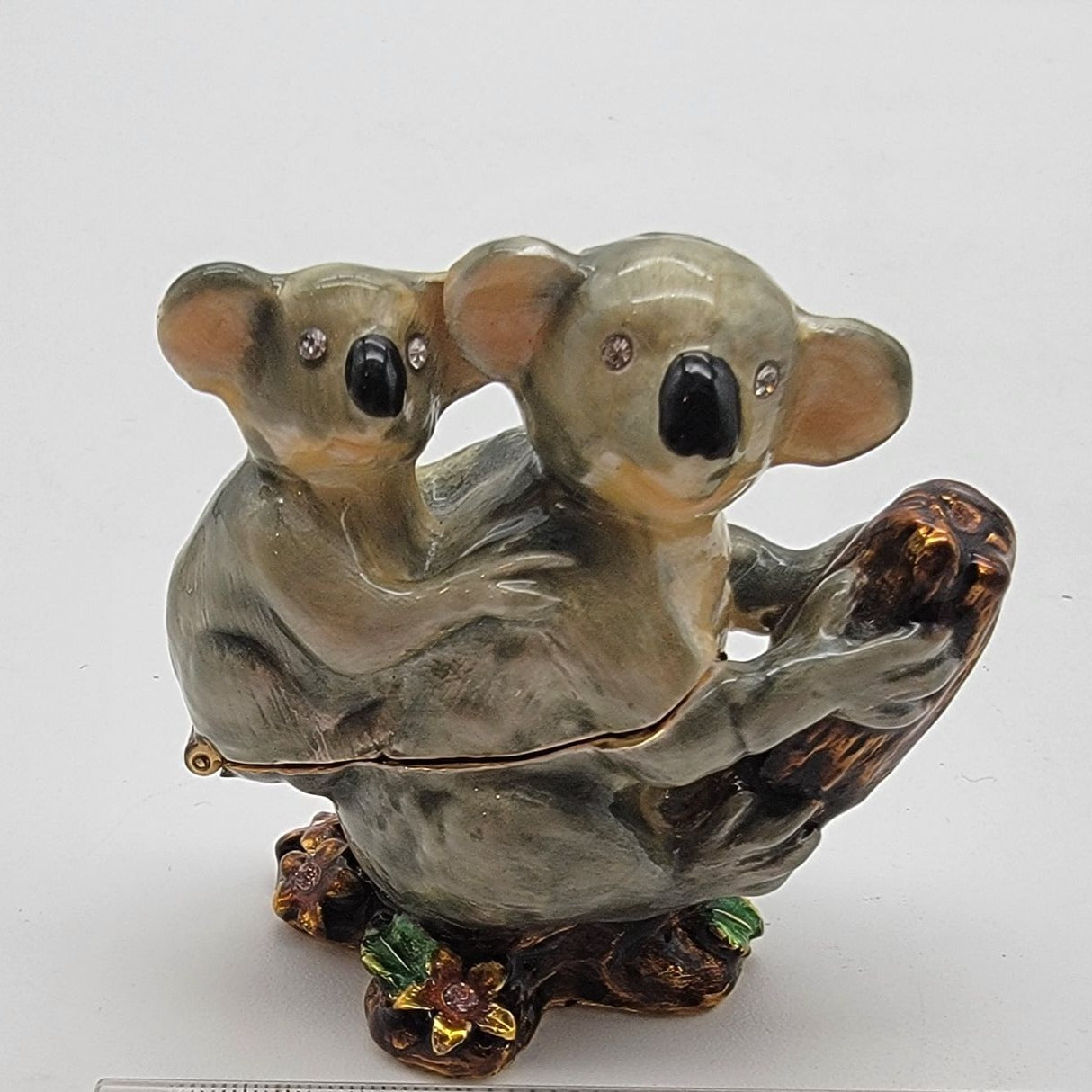 Objet D'Art Koala & Baby Enameled Trinket Box