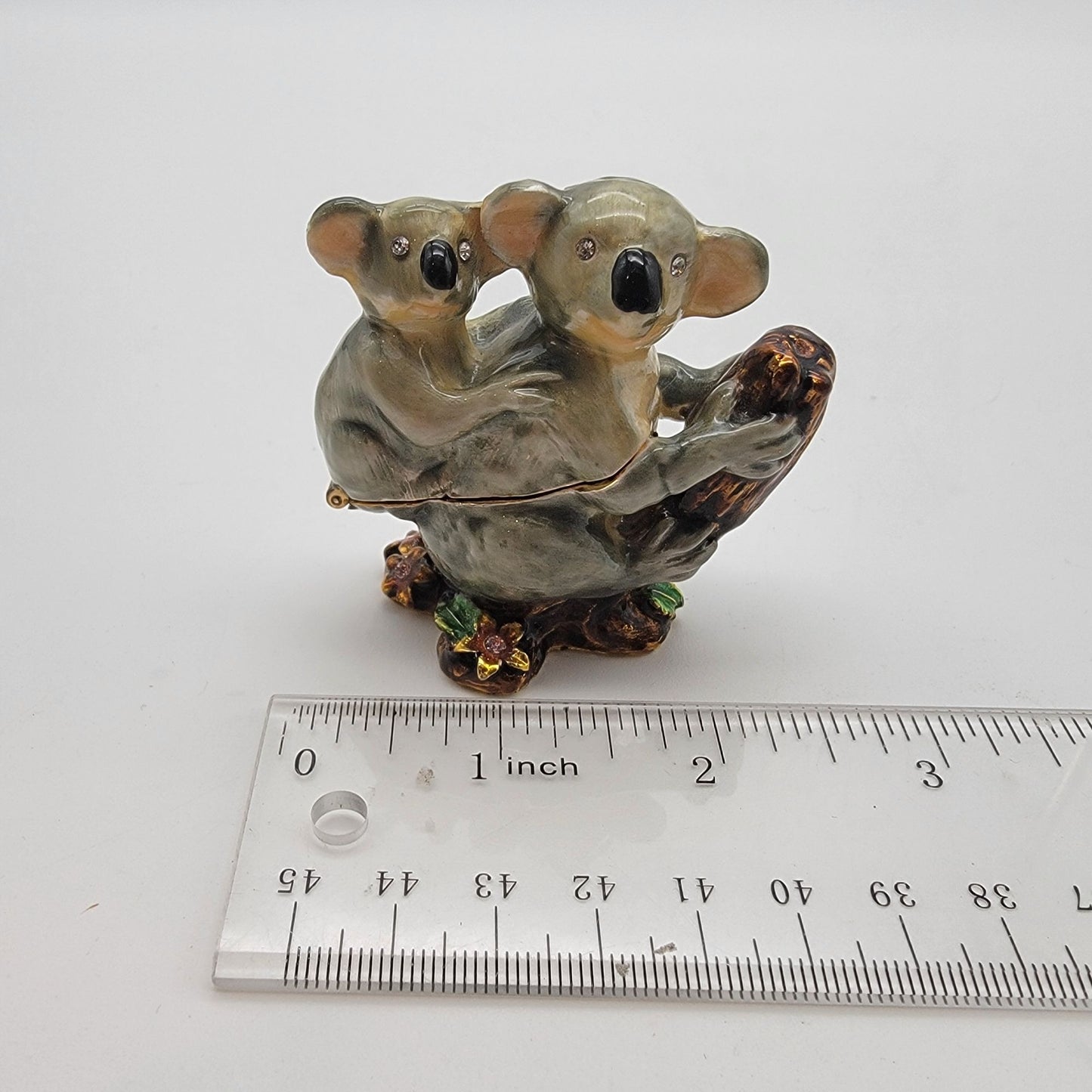 Objet D'Art Koala & Baby Enameled Trinket Box