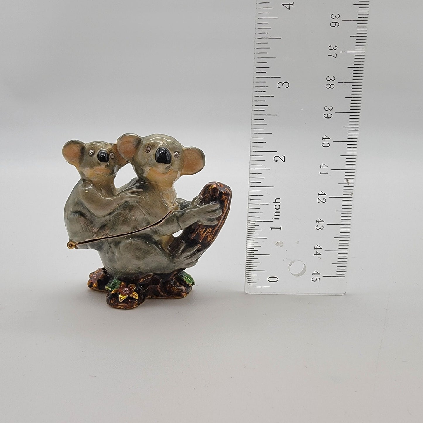 Objet D'Art Koala & Baby Enameled Trinket Box