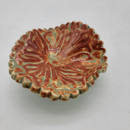 Vintage Handcrafted Pottery Scalloped Dish