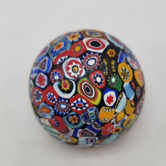 Vintage Murano Attica Murrina Art Glass Paperweight Closepacked Millefiori