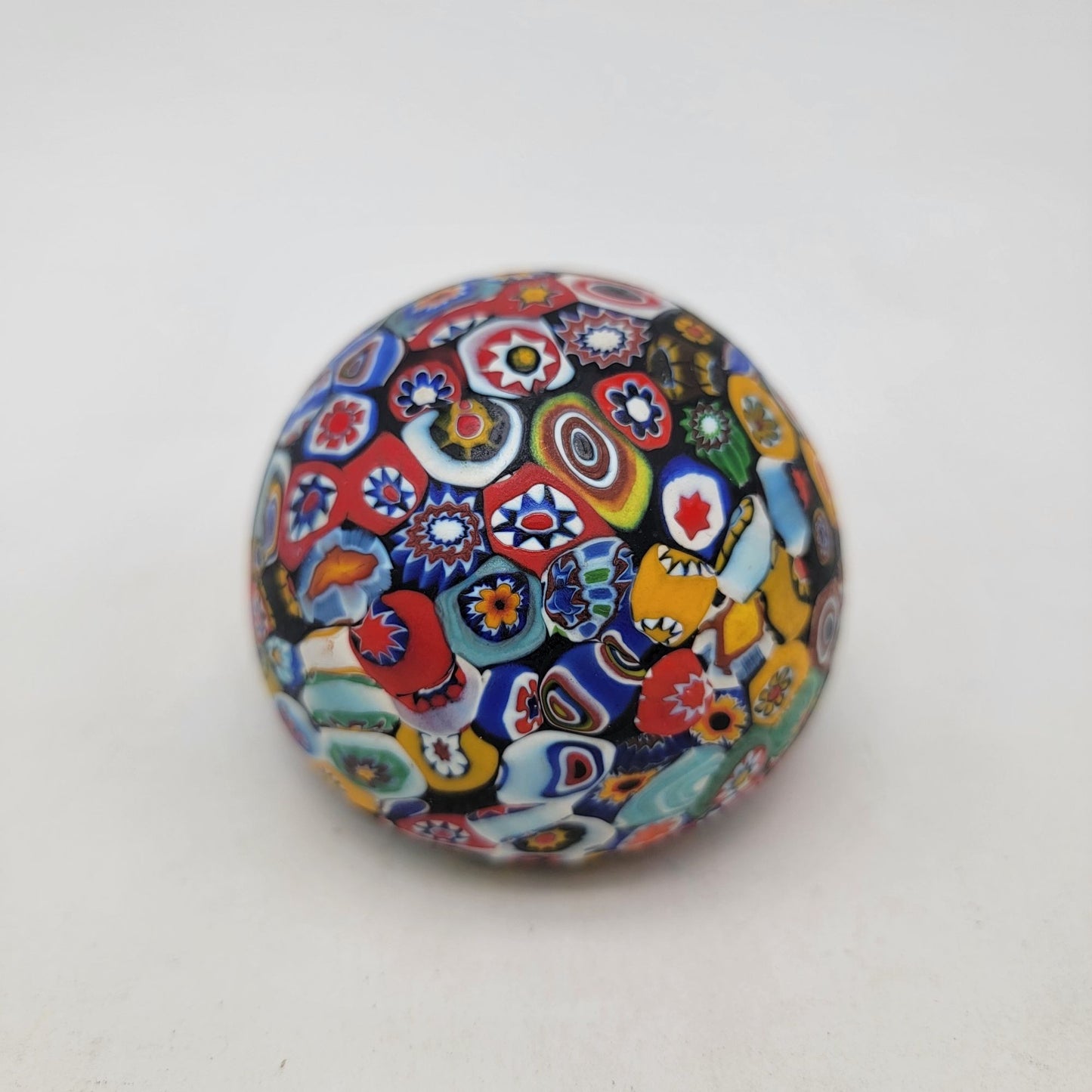 Vintage Murano Attica Murrina Art Glass Paperweight Closepacked Millefiori