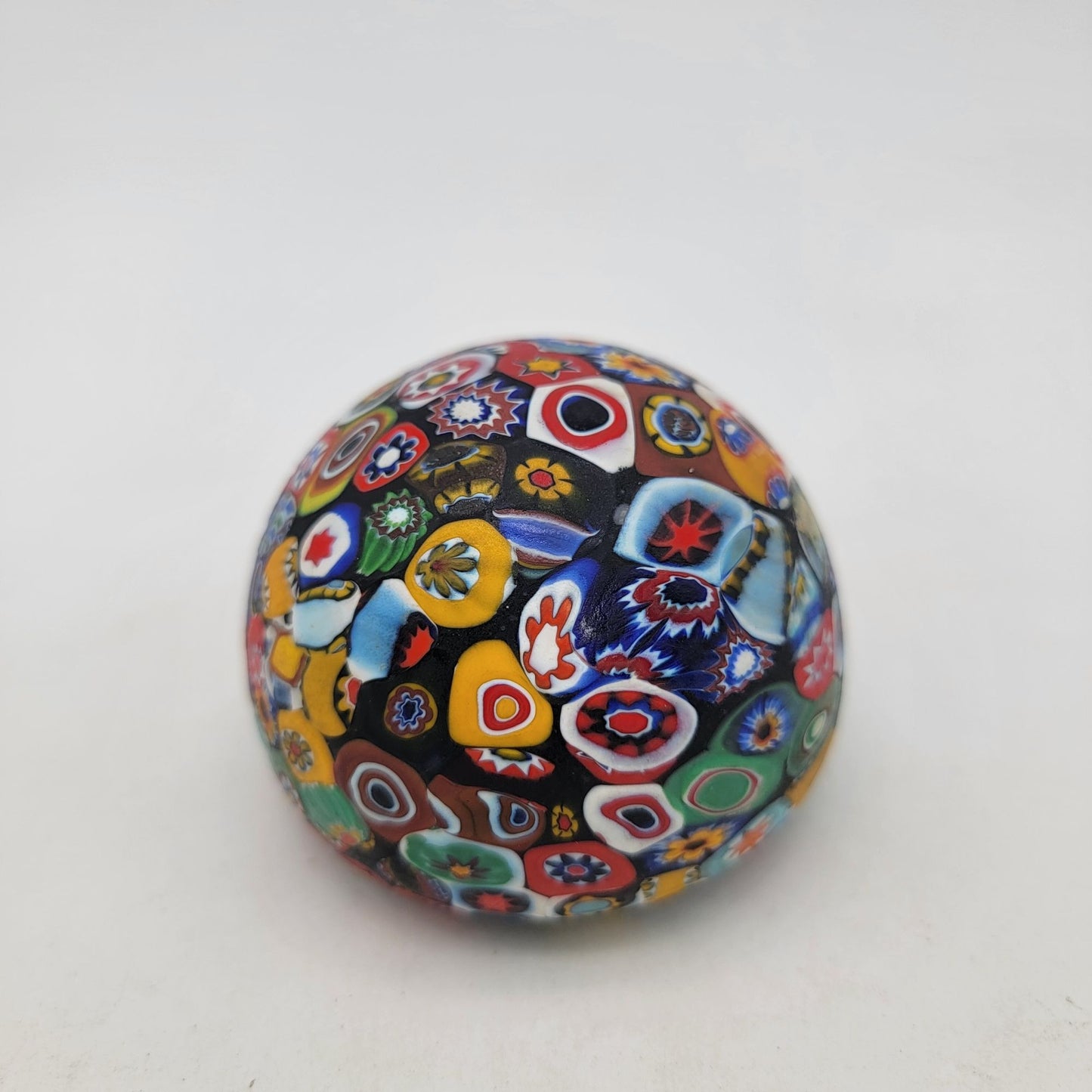 Vintage Murano Attica Murrina Art Glass Paperweight Closepacked Millefiori