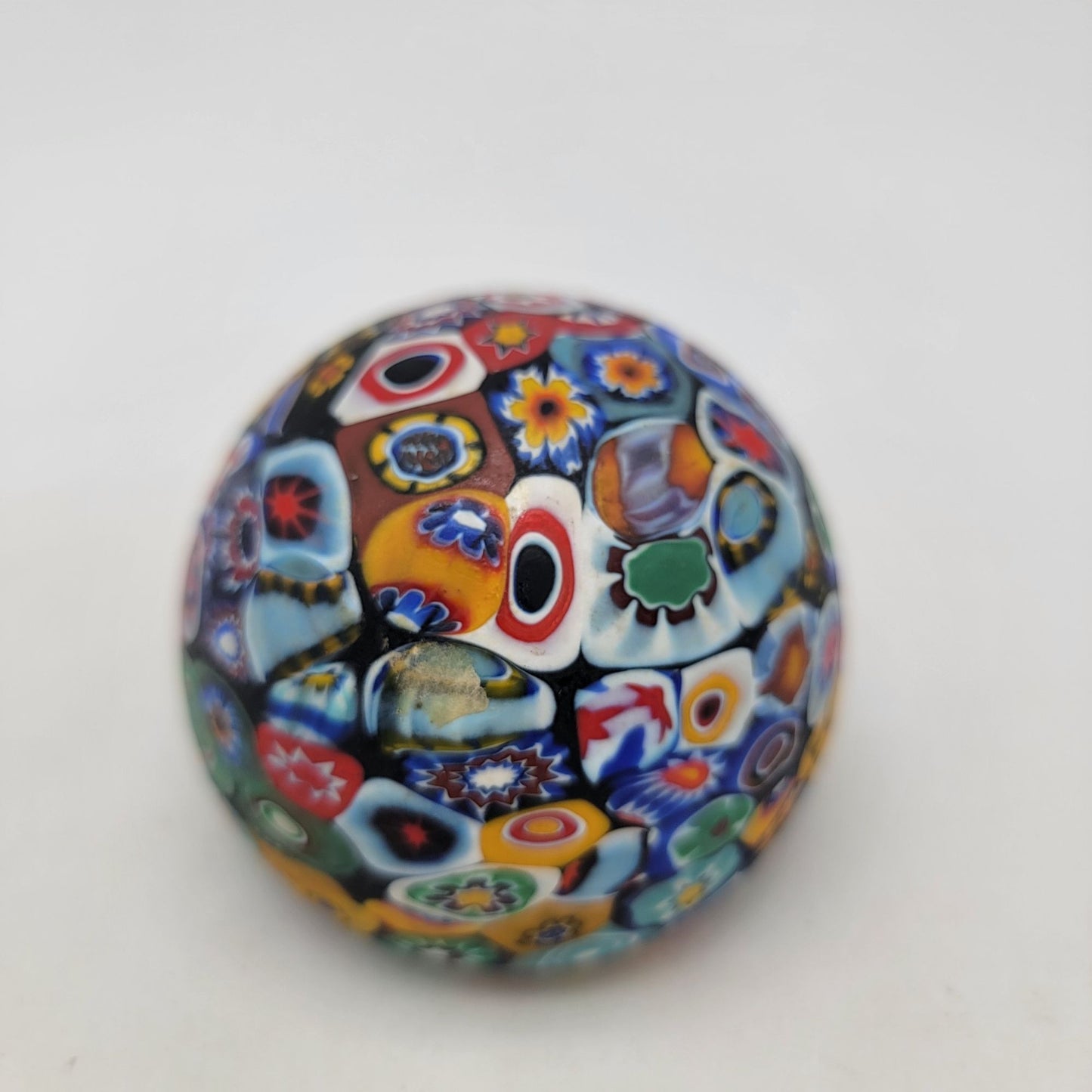 Vintage Murano Attica Murrina Art Glass Paperweight Closepacked Millefiori