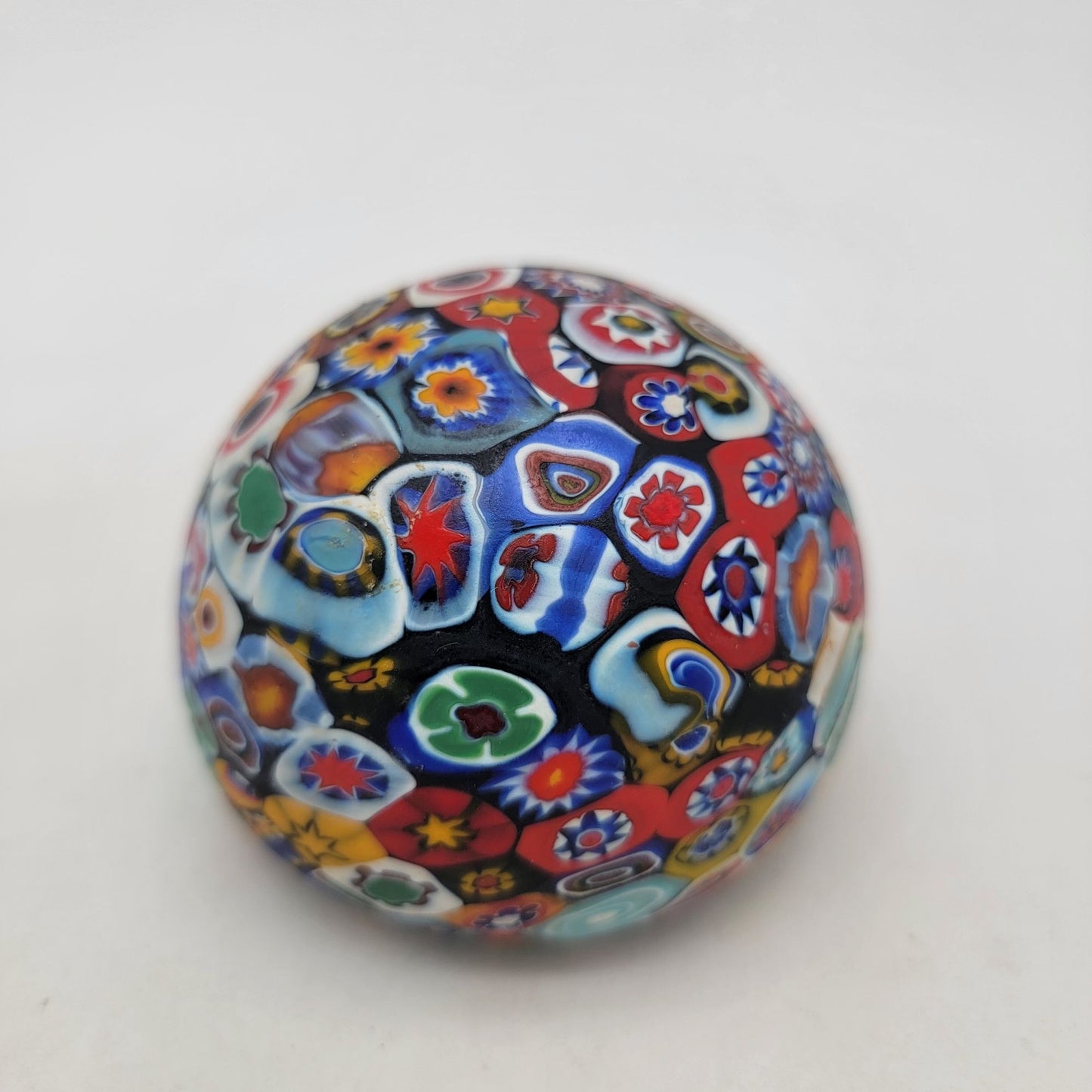 Vintage Murano Attica Murrina Art Glass Paperweight Closepacked Millefiori