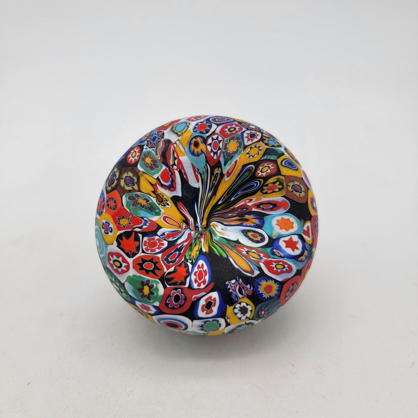 Vintage Murano Attica Murrina Art Glass Paperweight Closepacked Millefiori