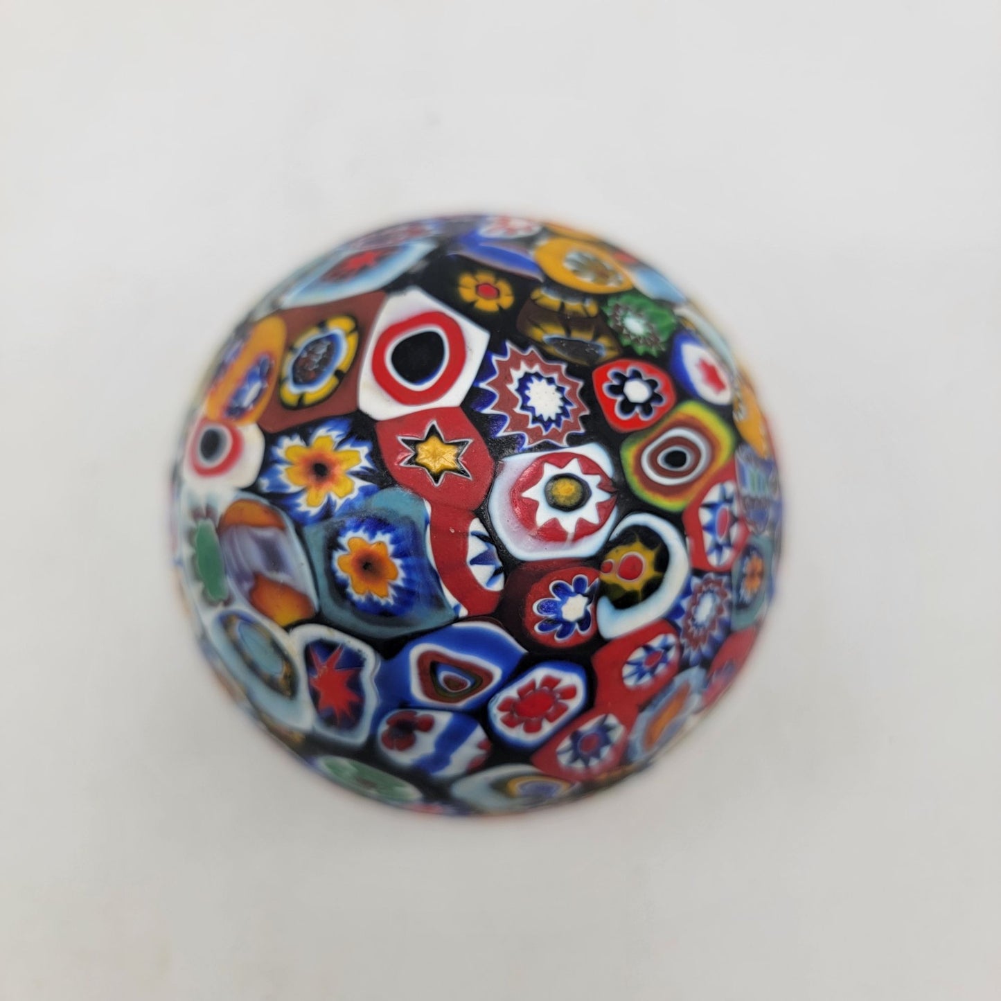 Vintage Murano Attica Murrina Art Glass Paperweight Closepacked Millefiori