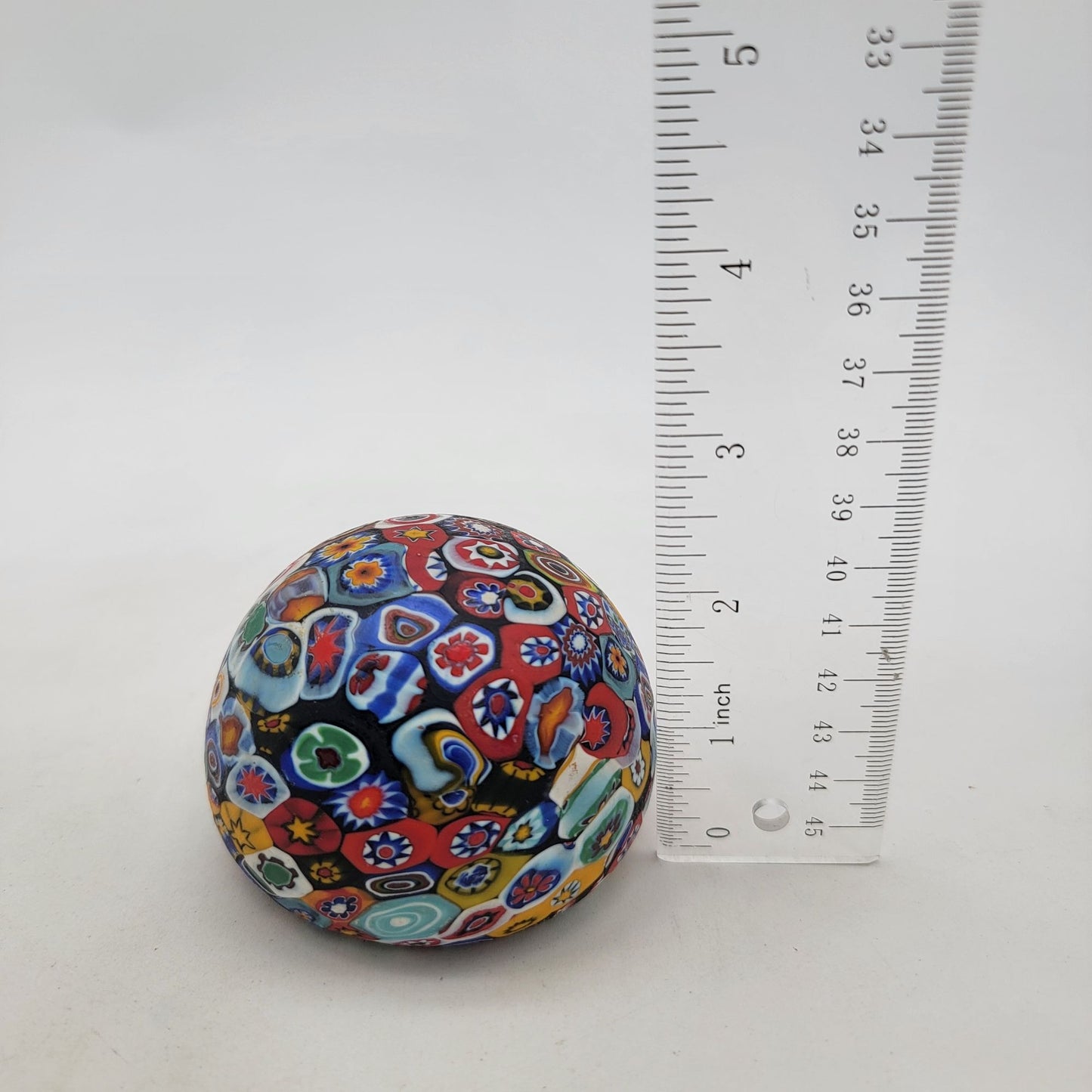 Vintage Murano Attica Murrina Art Glass Paperweight Closepacked Millefiori
