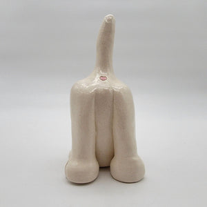 2003 Signed Pence Digging Dog Butt Pottery Sculpture