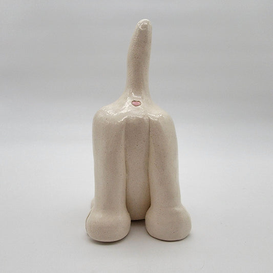2003 Signed Pence Digging Dog Butt Pottery Sculpture