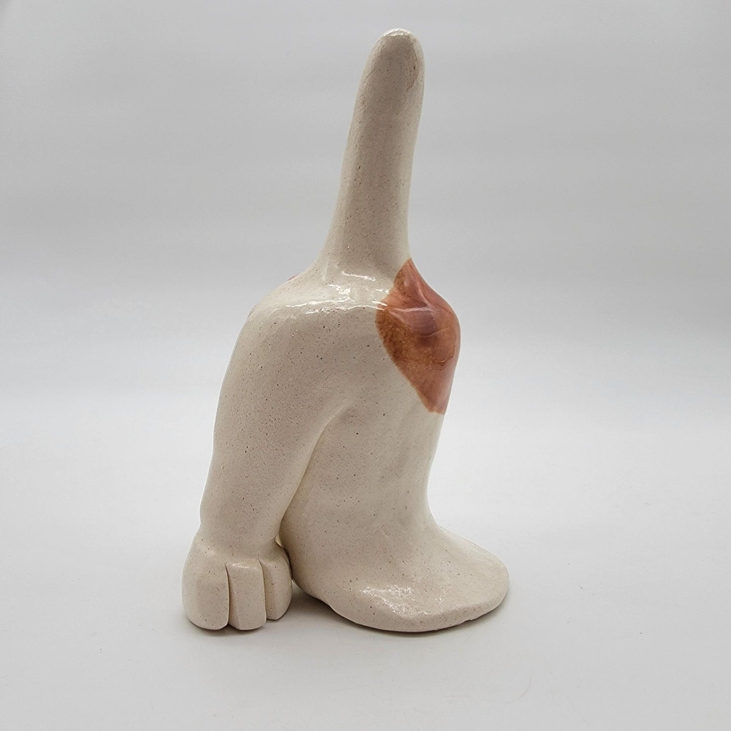 2003 Signed Pence Digging Dog Butt Pottery Sculpture