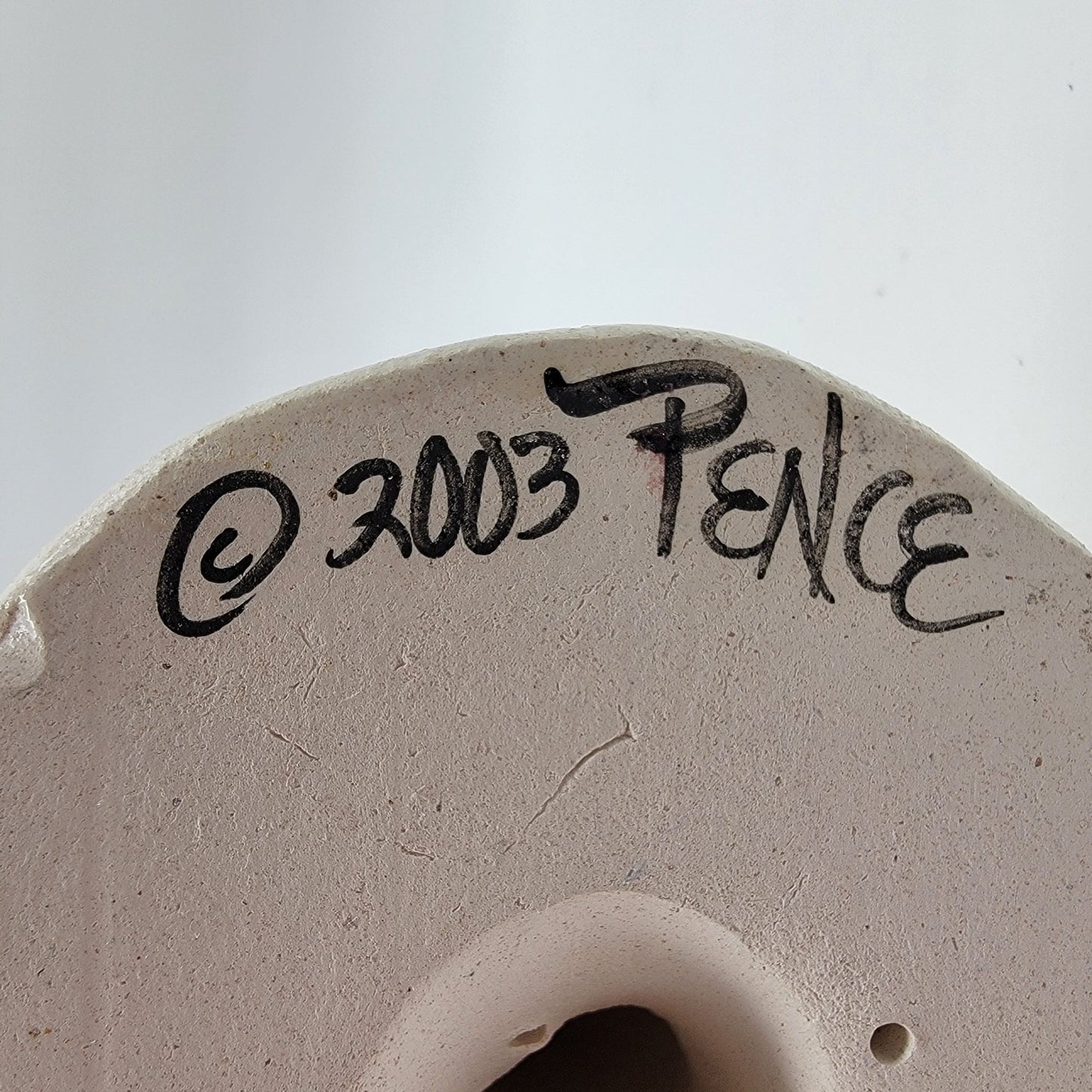 2003 Signed Pence Digging Dog Butt Pottery Sculpture