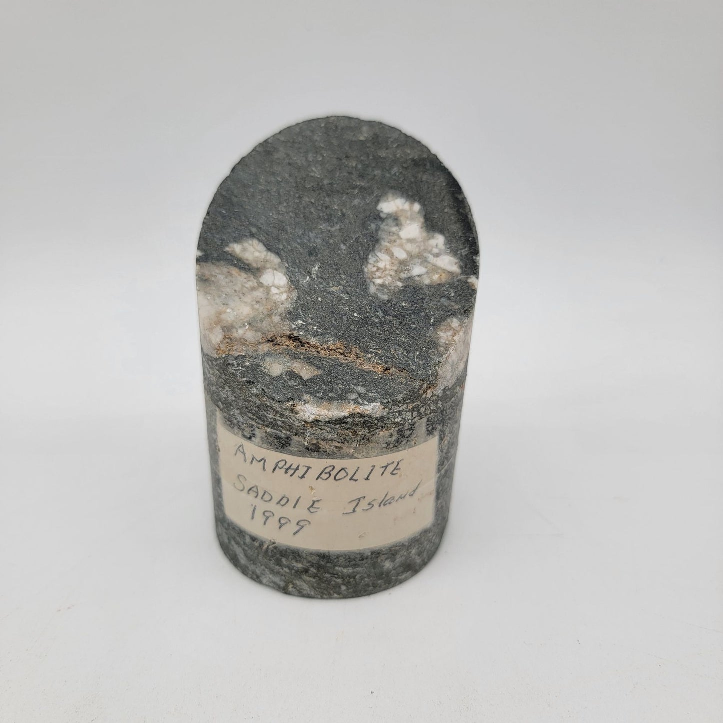 Amphibolite Rock Core Sample From Saddle Island 1995 Collectible Specimen