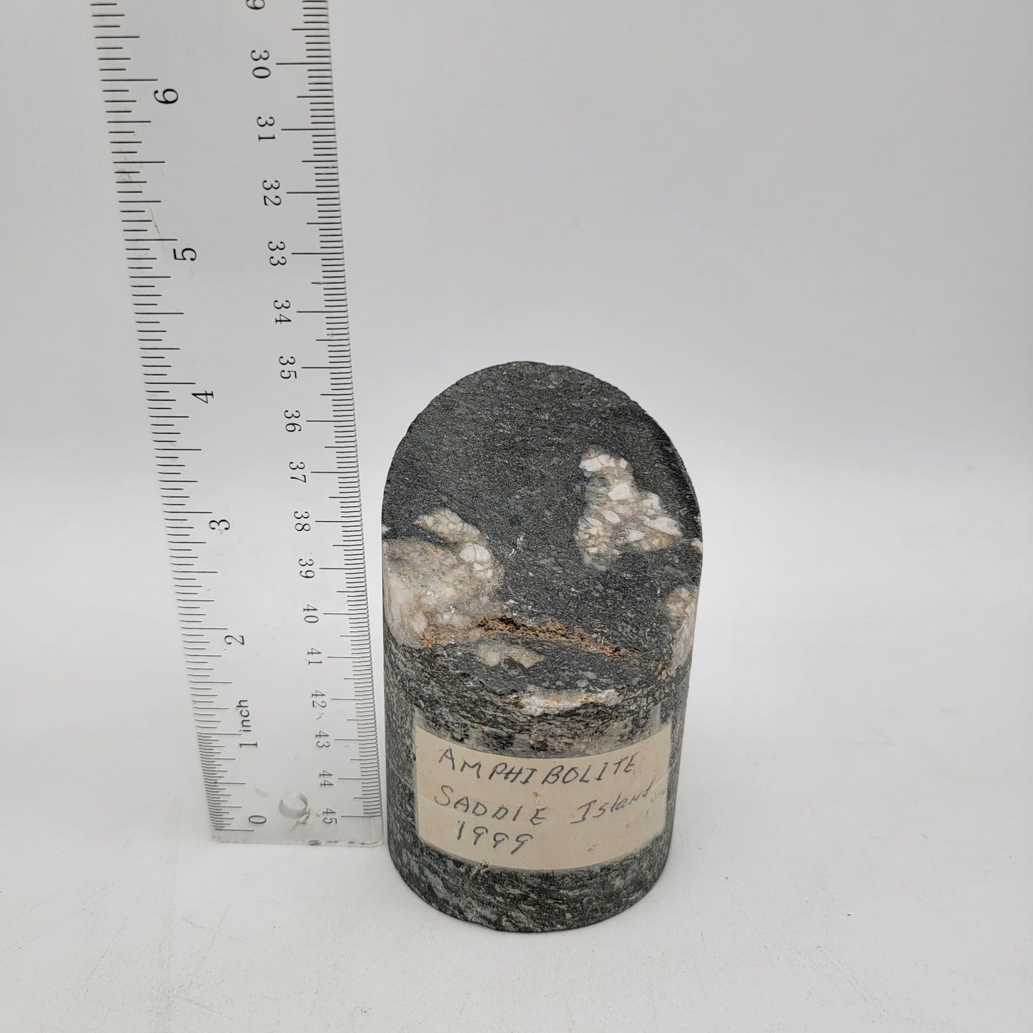 Amphibolite Rock Core Sample From Saddle Island 1995 Collectible Specimen