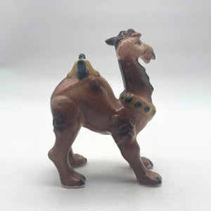 Vintage Majolica Pottery Standing Camel Figurine