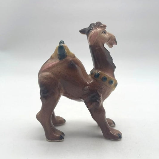 Vintage Majolica Pottery Standing Camel Figurine
