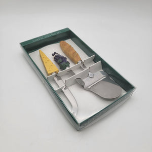 Boston Warehouse 1996 Cheese Serving Set Of 3 With Knife Spreader & Slicer In Original Box