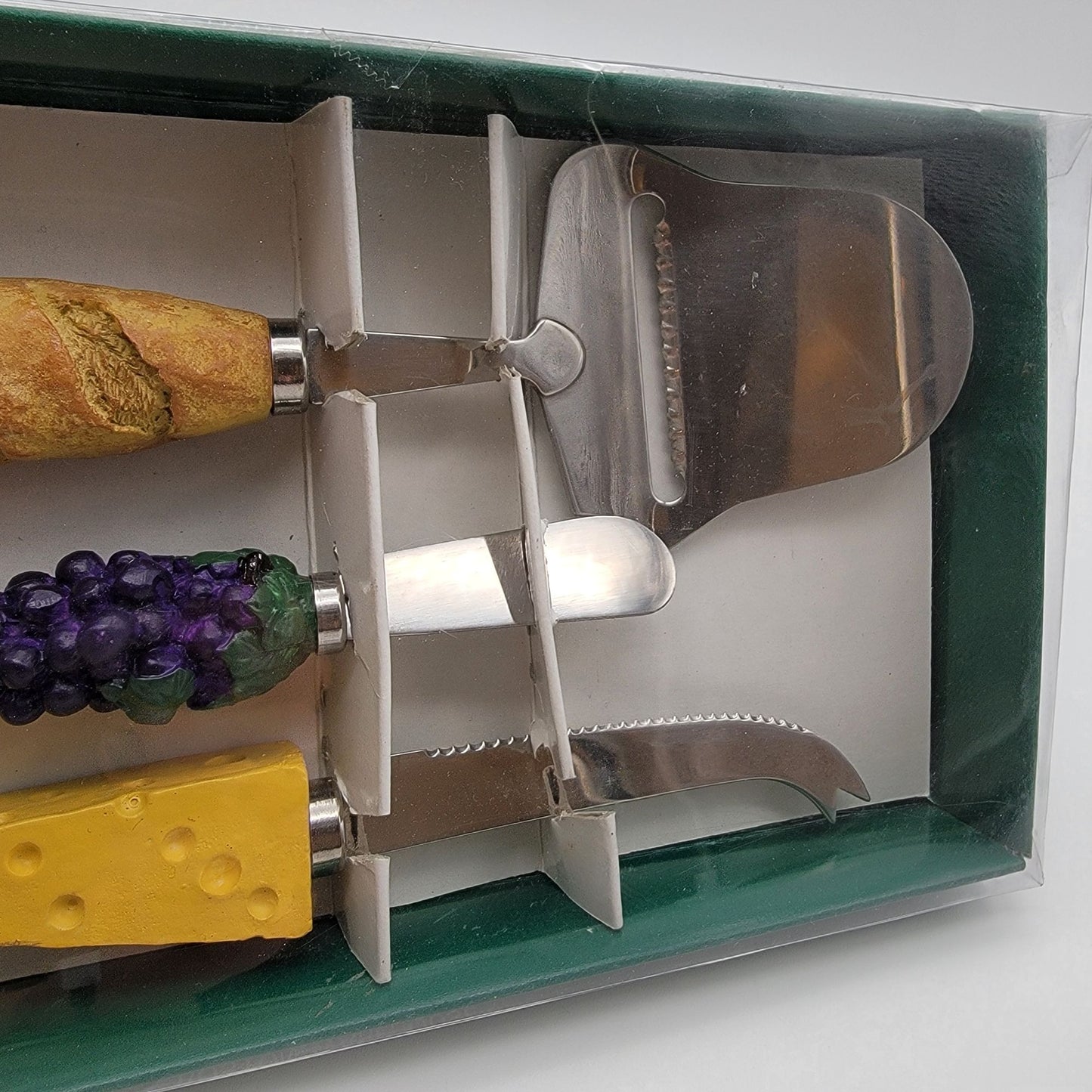 Boston Warehouse 1996 Cheese Serving Set Of 3 With Knife Spreader & Slicer In Original Box