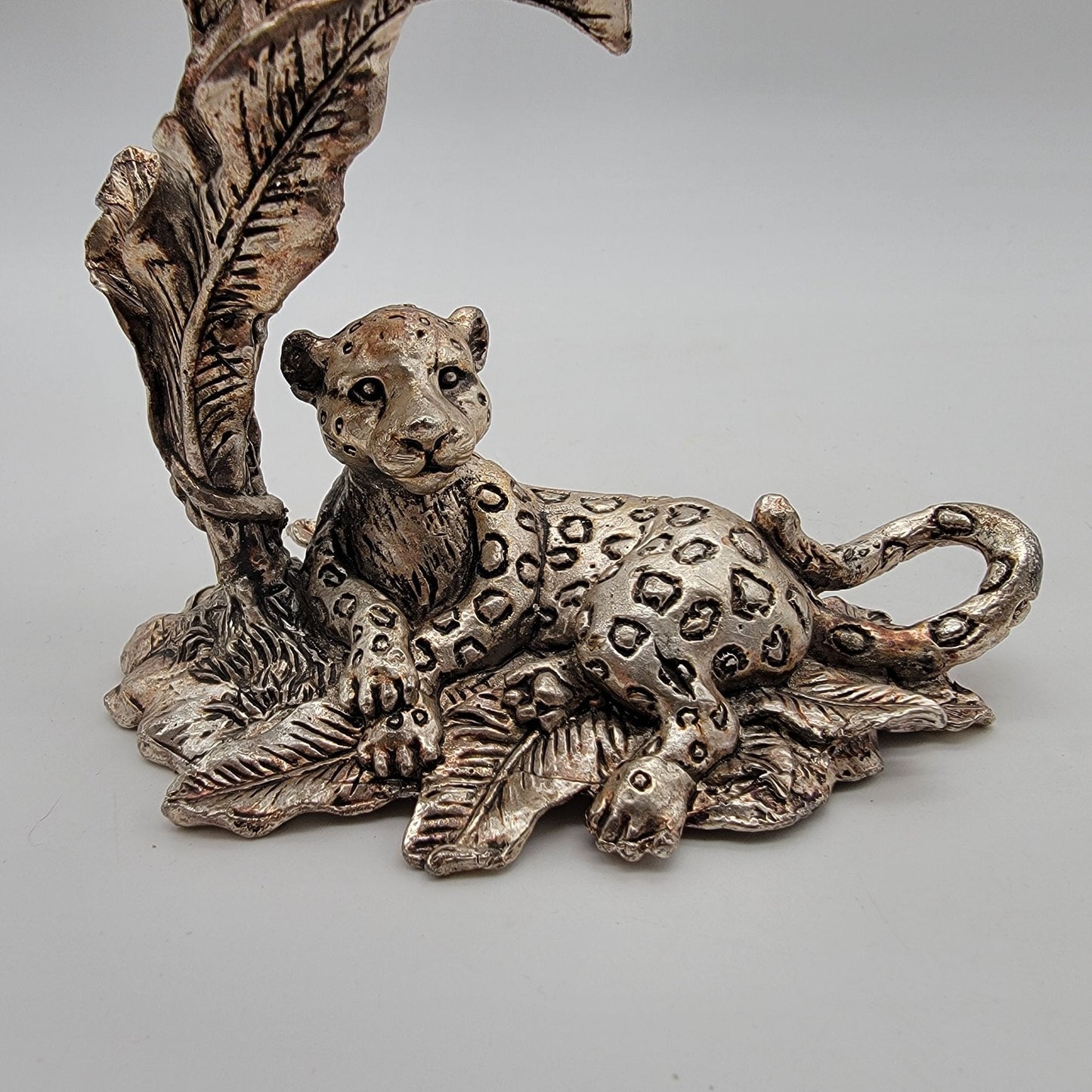 Set of 2 Arthur Court Safari Jaguar & Elephant Candle Holders