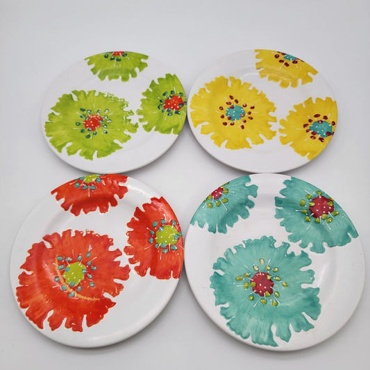 Laurie Gates Melamine Floral Plates Set Of 4