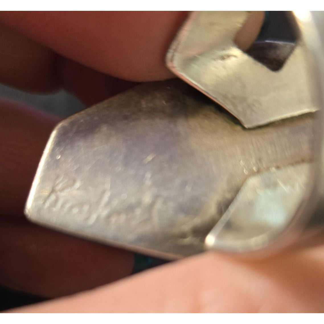 Richard Begay Mosaic Sterling Turquoise Spiny Oyster Coral & Onyx Coffin Ring Size 8