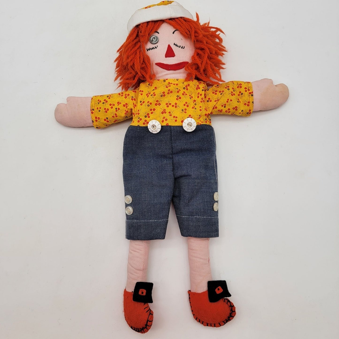 Vintage Handmade Raggedy Ann & Andy Dolls Set