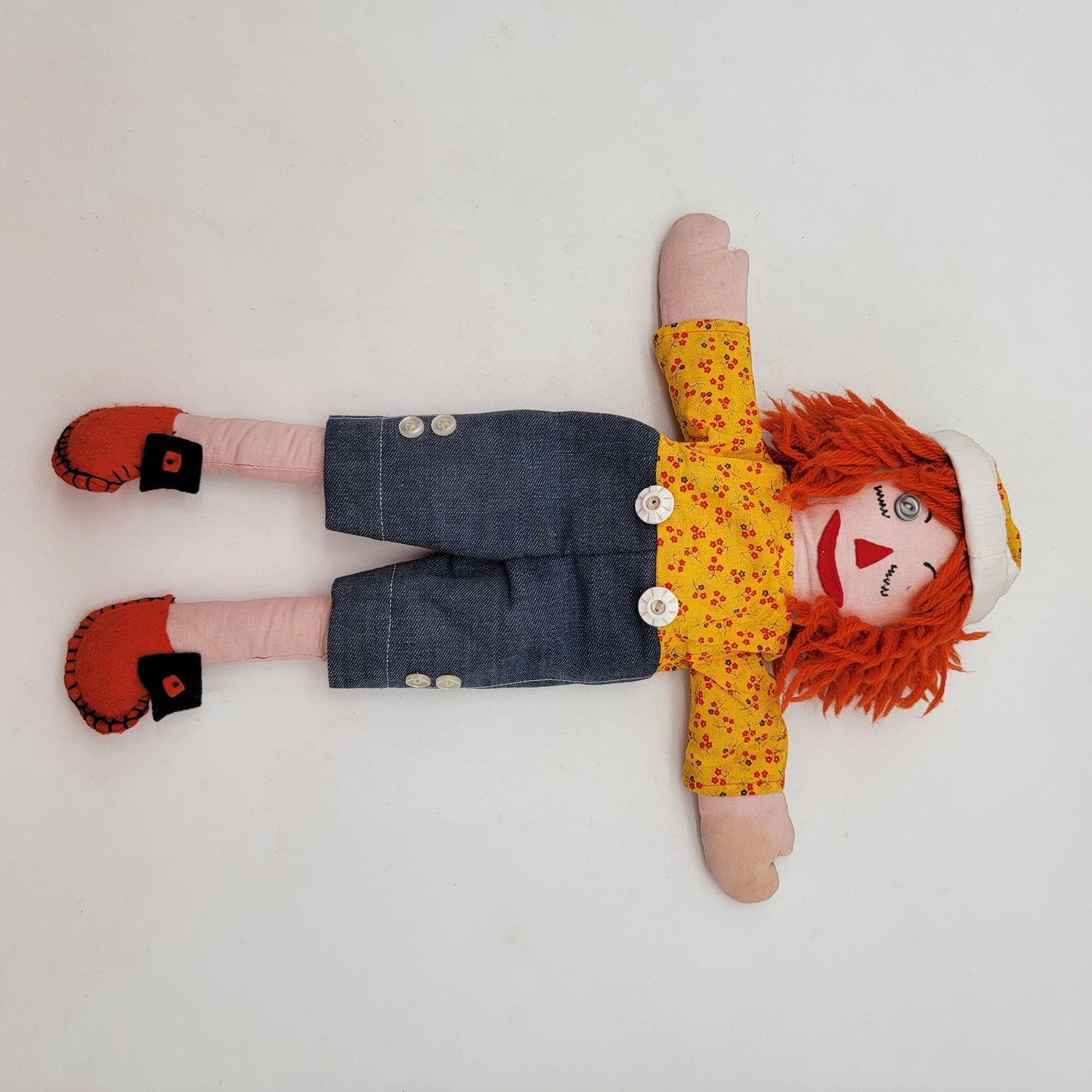 Vintage Handmade Raggedy Ann & Andy Dolls Set
