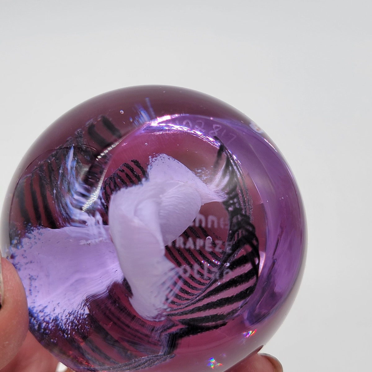 Caithness Scotland Trapeze Amethyst Purple Glass Paperweight