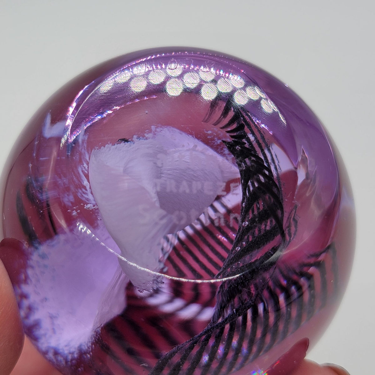 Caithness Scotland Trapeze Amethyst Purple Glass Paperweight