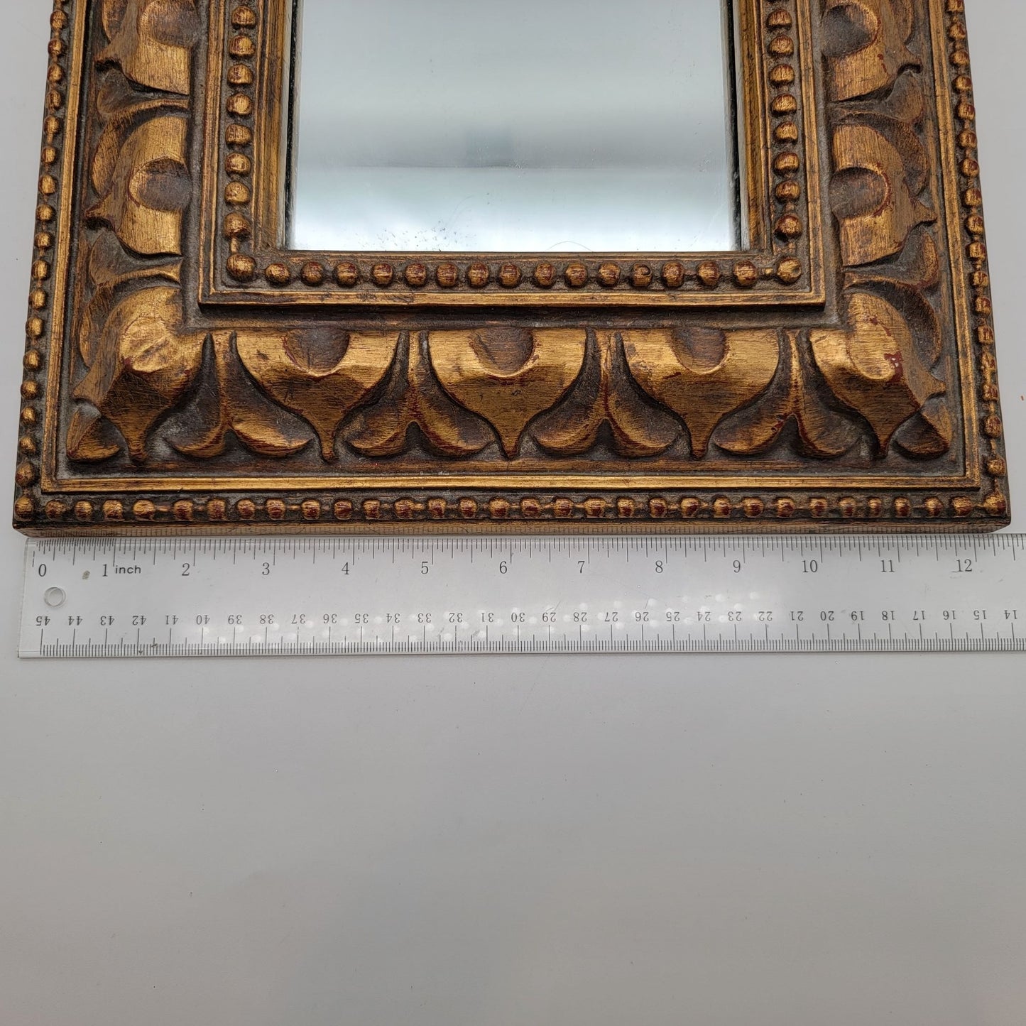 Vintage 1998 Bombay Co. Ornate Gold-Tone Square Accent Mirror