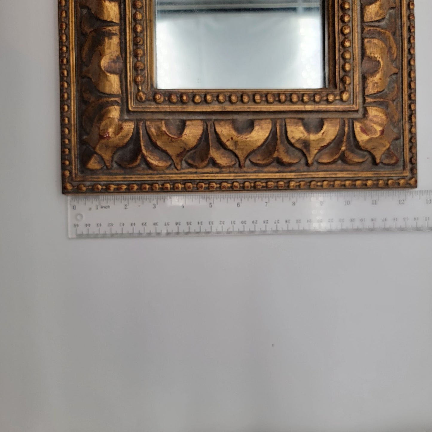 Vintage 1998 Bombay Co. Ornate Gold-Tone Square Accent Mirror